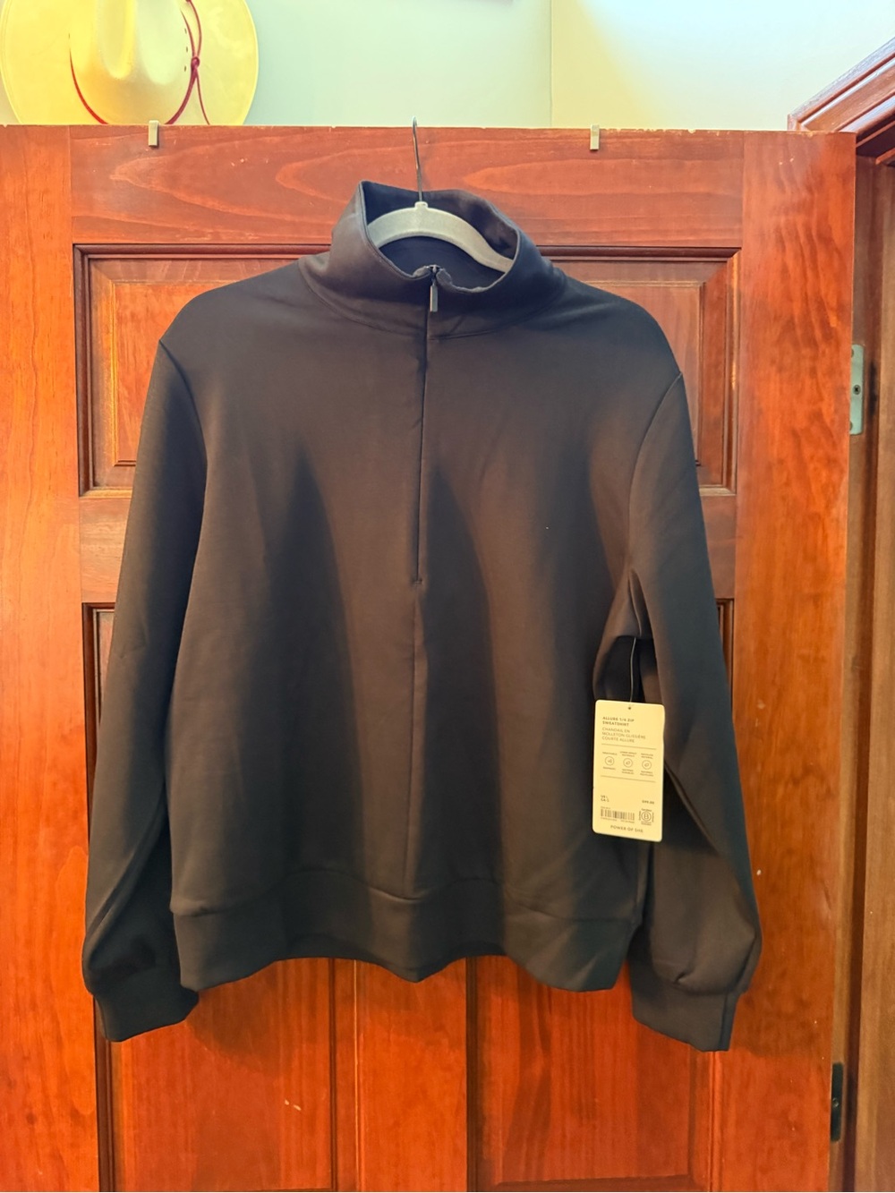 Athleta Navy 1/4 Zip Allure Sweatshirt